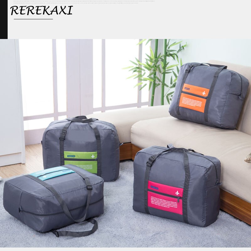 Rerekaxi Polyester Folding Reistassen Grote Capaciteit Water Proof Unisex Plunjezak Bagage Handtassen Draagbare Bagage Tas