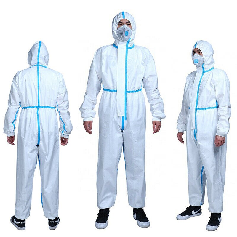 White Coverall Hazmat Suit Protection Protective Disposable Anti-Virus Clothing Disposable Factory Hospital Safety Clothing