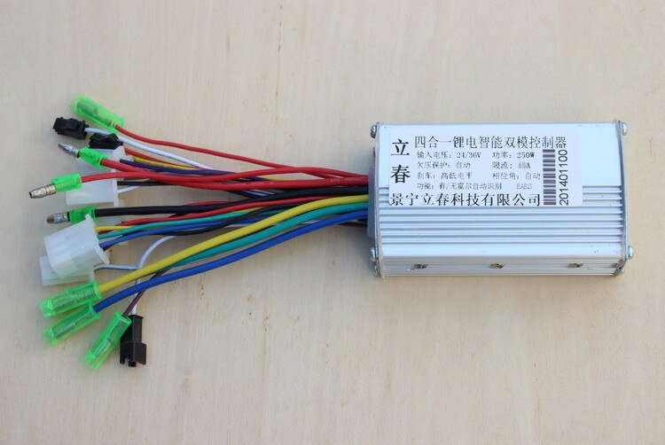 MOFSET de controlador sin escobillas 250W 36V/48V DC 6, controlador de motor BLDC, e-bike, e-scooter, controlador de velocidad para bicicleta eléctrica