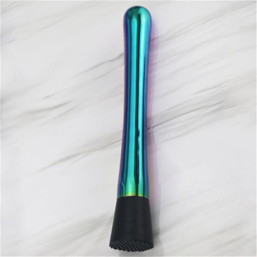 Mezclador de barra de acero inoxidable para cóctel, herramientas de trituración de hielo, Mojito para bebidas de frutas, trituradora, herramienta de Bar: Colorful