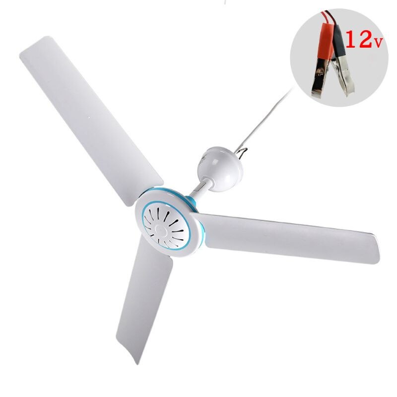 12V Ceiling Fan, Portable Hanging Camping Tent Fans for Outdoor Gazebo, DC Battery Powered Fan