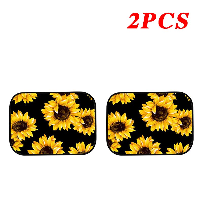Juego de 4 Uds. De alfombrillas blandas para coche, alfombrillas para el suelo con estampado 3D en amarillo y negro, accesorios para el coche: 2Rear Foot Mats