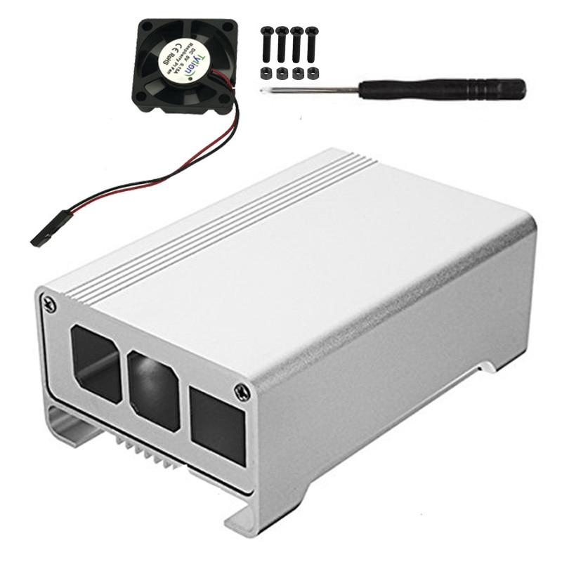 Raspberry Pi 3Generation Metal shell Raspberry Pi 3 aluminum alloy box Thermal protection shell with coolling fan for RPI 3/3B+