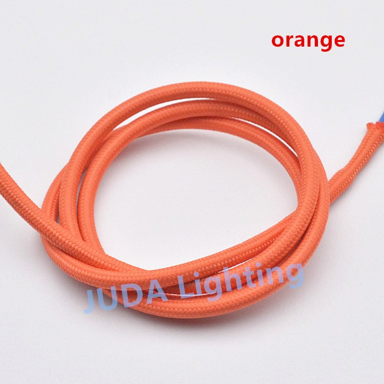 Colorful braided wire cable Cable Assemblies Electrical Wires for ceiling rose canopy led pendant light chandeliers ceiling lamp: orange