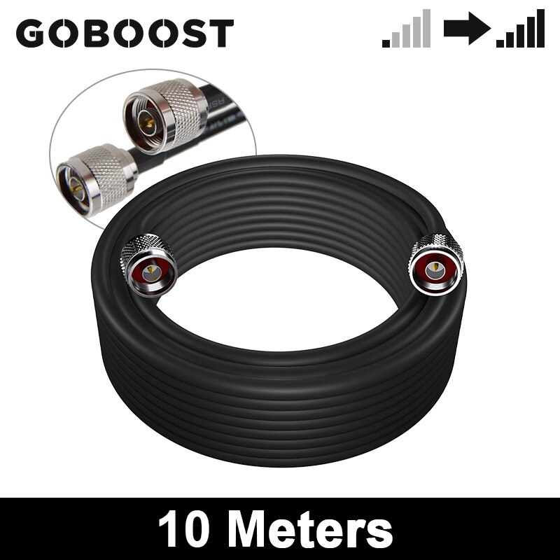 GOBOOST-Conjunto de antena para amplificador de celular, 2g, 3g, 4g, banda completa, Antena Yagi al aire libre, Cable de 10M, antena de techo interior