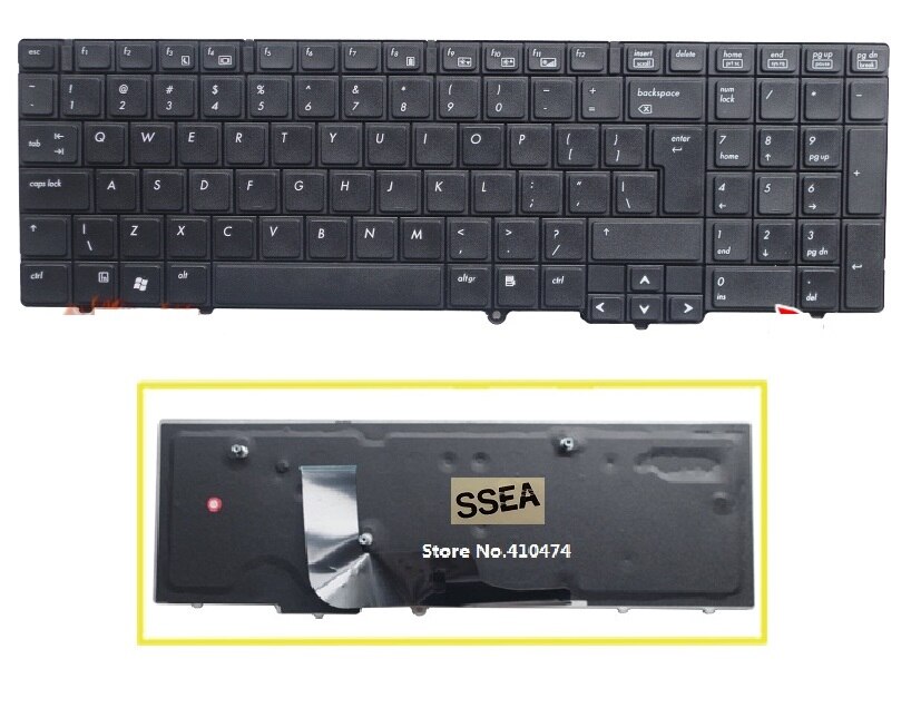 SSEA laptop US Keyboard voor HP EliteBook 8540 8540 P 8540 W Toetsenbord zonder muis staaf zwart