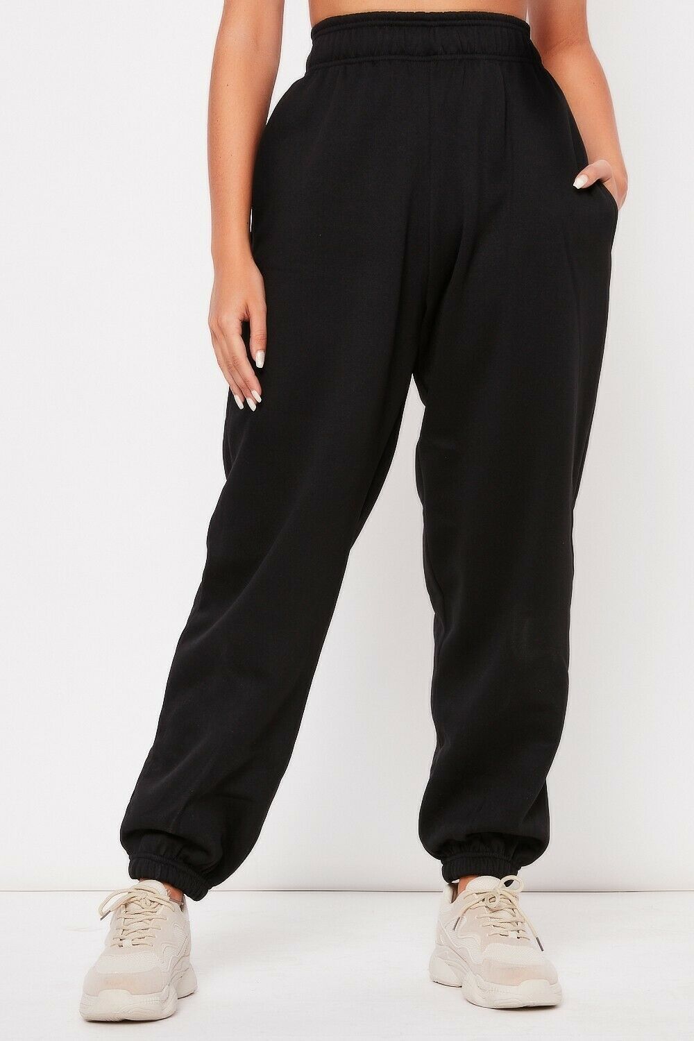 Lente, zomer, herfst en winter vrijetijds sport all-match trui broek: Zwart / Xxl