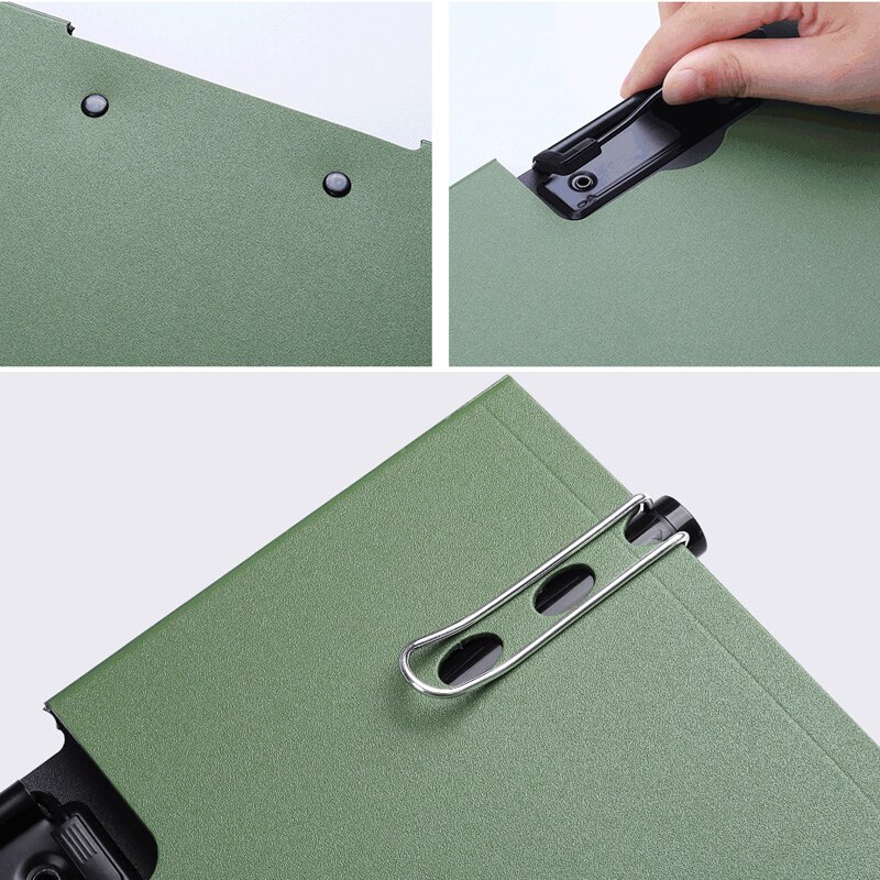 1pcsA4 Storage Clipboard Side Opening Plastic Foldable Writing Pad Memo Clip Test Paper Storage Organizer School Office Supplies