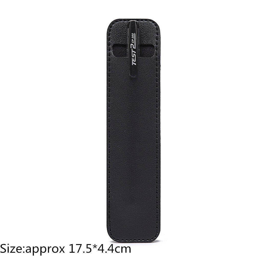 Porte-stylo réglable en cuir PU coloré, élastique, détachable, 8-1.5 pouces: Black