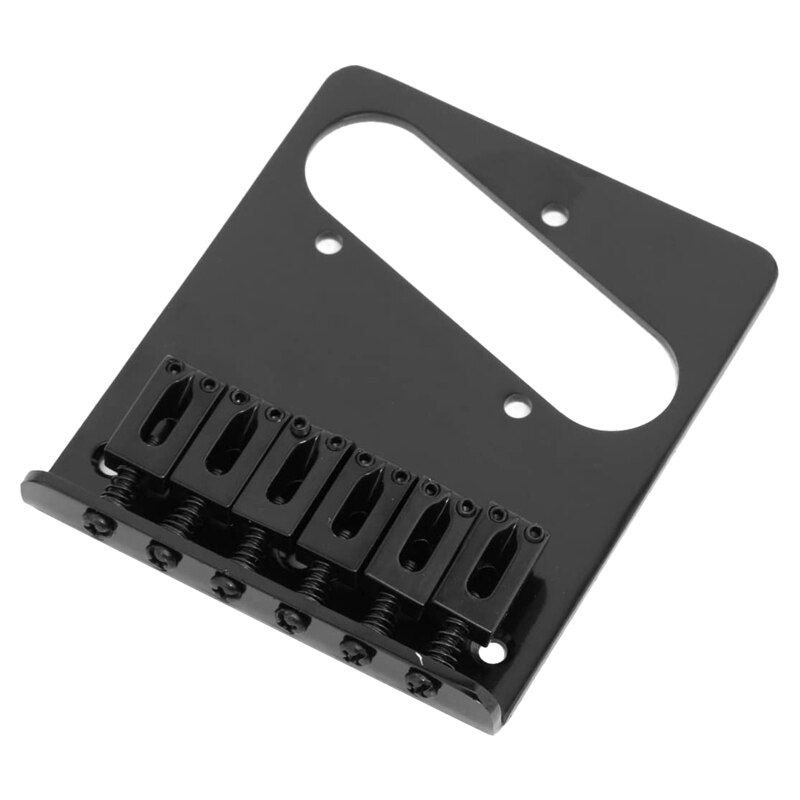 6 Saddle Ashtray Bridge Tailpiece for Telecaster Tele Electric Guitar (Black): Default Title