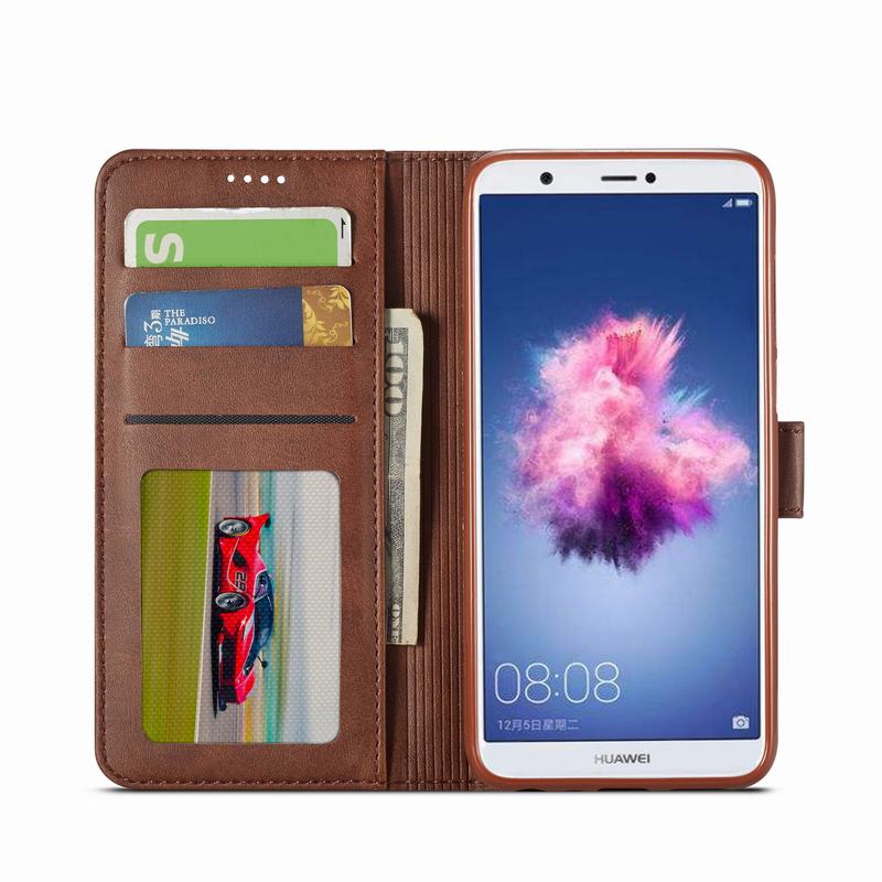 Case For Huawei P Smart Cover Case Magnetic Flip Luxury Vintage Plain Wallet Leather Phone bag For Huawey Psmart Coque