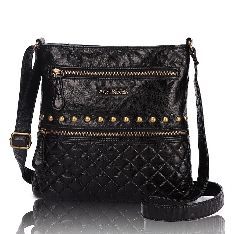 Angelo Barcelo Delle Donne Dell'annata Crossbody Sling Bag: Black