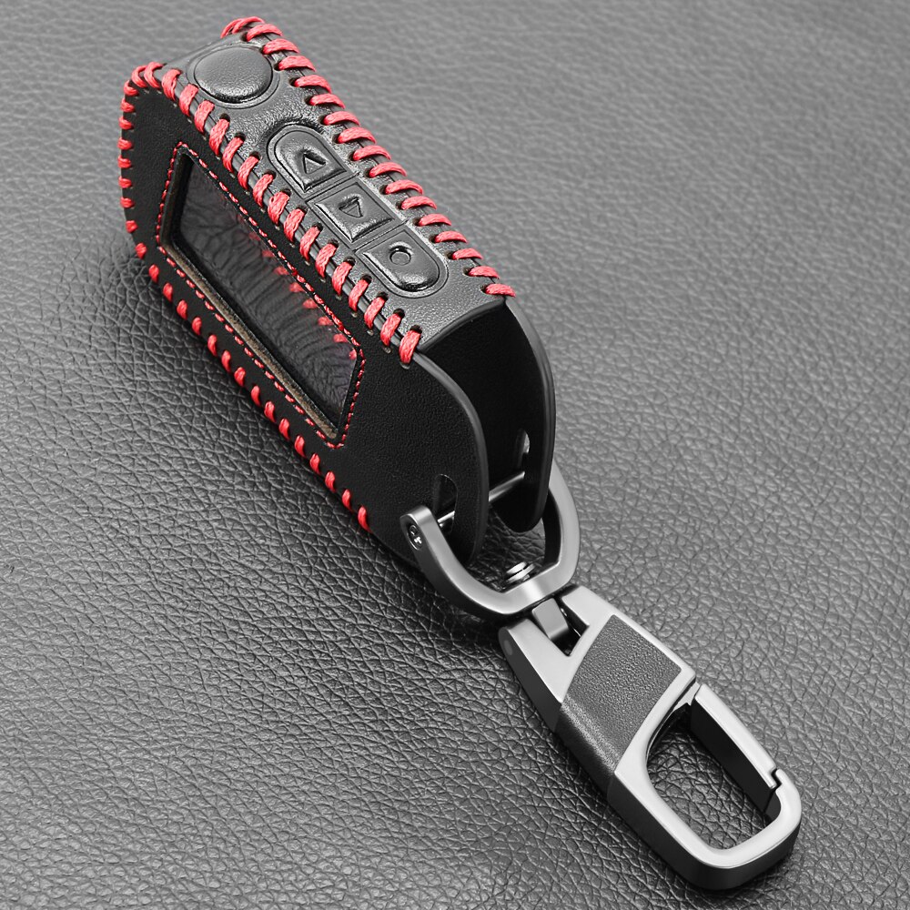 A93 a96 sleutelhangers van zwart leer met sleutelhoes voor starline  a93 a39 tweeweg autoalarm afstandsbediening  a63 lcd-zender