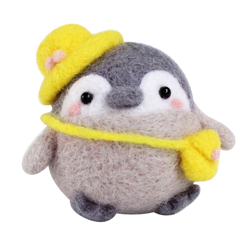 Cute Animal Cartoon Wool Doll Felt Craft DIY Unfinished Poked Handcraft Kitting R9JC
