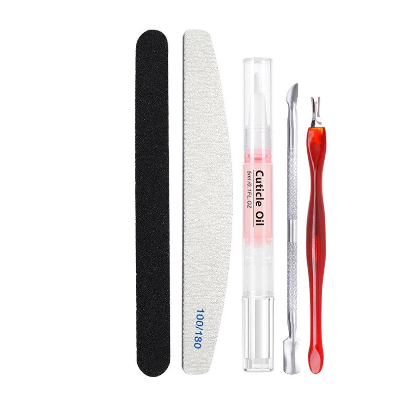 Manicure Nail Set Nail Art Tool Kits Cuticle Pusher Nail File Buffer Nagellak Remover Pedicure Nail Care Alle Voor manicure: Set 10