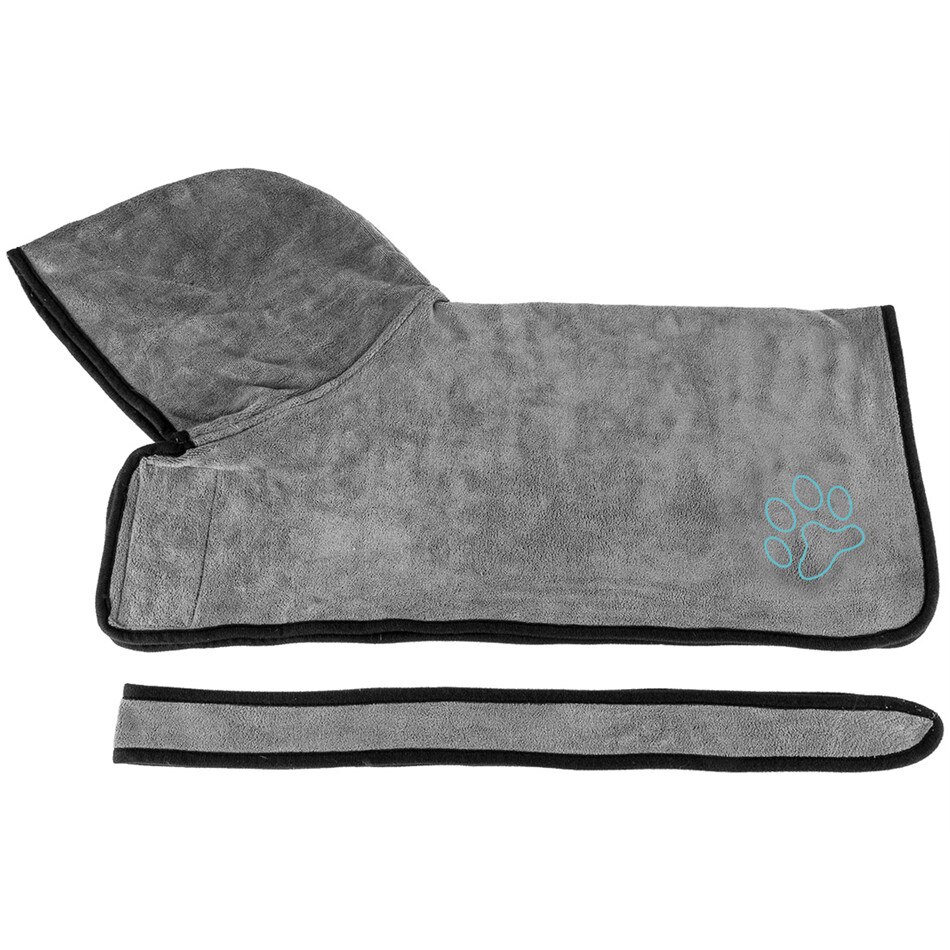 Do kąpania psa szata XS-XL Pet ręcznik do kąpania psa dla małych średnich duże psy 400g mikrofibra Super chłonne zwierzę ręcznik do suszenia: grey / L