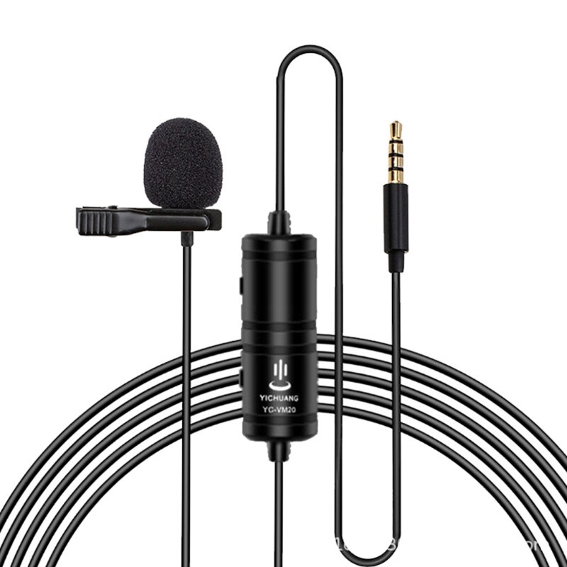 Mini 3.5mm Plug Condenser Microphone VM10-R 6M Lavalier Microphone null