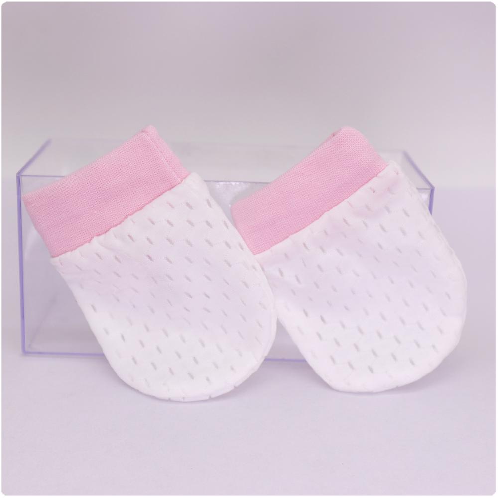 1 paio di guanti di Protezione Neonato anti-graffio Guanti Del bambino Forniture di Guanti di Cotone Del bambino anti-graffio Viso Guanti di Cura: 0-10 months rosa