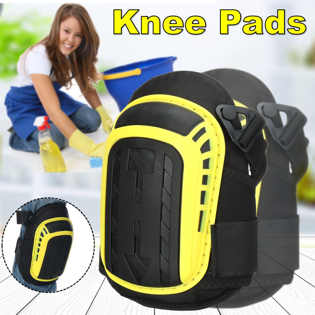 Gel Knee Pads For Work & Gardening – Heavy Duty Knee Pad with EVA Foam&GEL Cushion For Construction Concrete