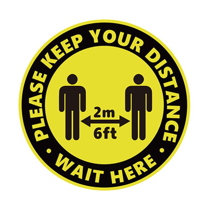 Round Circle Sticker Keep Social Distance Safety Floor Sign People Gathering Control Adhesive Paster