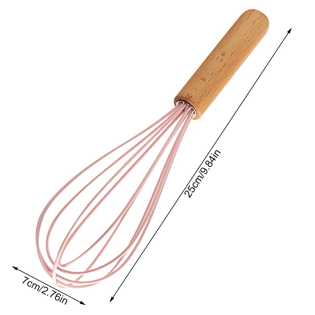 Wooden Handle Silicone Cooking Utensils Kitchen Utensil Set Non-stick Spatula Scraper Soup Spoon Brush Egg Beater Kitchen Tools: Egg Beater