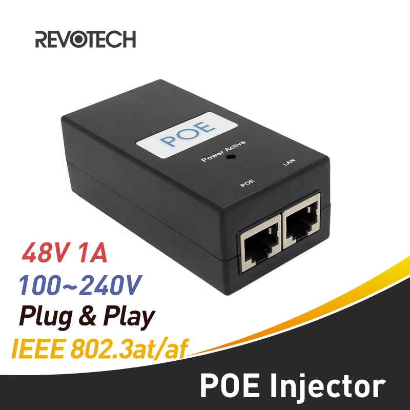 48V1A Desktop Poe Injector Poe Adapter 10/100Mbps Voor Ip Poe Camera En Draadloze Ap Voeding Eu/Us/Uk/Au Plug Optioneel