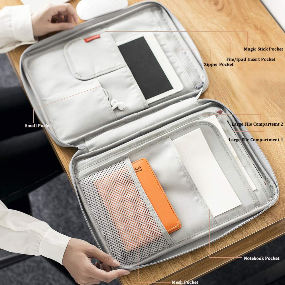 Document Houder Portfolio Organizer Reizen Waterdichte A4 Bestand Houder Paspoort Tablet Organizer Voor Kantoor Ipad Pen Notebooks