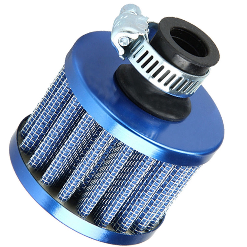 VODOOL Car Air Intake Filter 12mm Blue Mini Car Motor High Flow Cold Air Intake Filter Turbo Vent Crank Auto Filter Cleaner