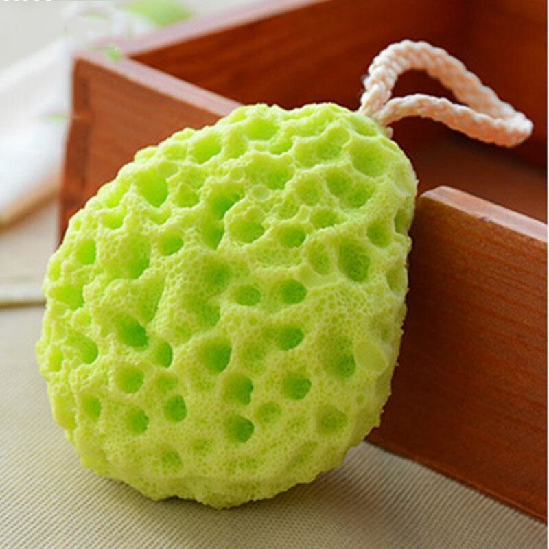 Honeycomb kid myk peeling kropp hud badekar dusj spa børste vask svamp pad skrubbe svamper rengjøring baderomstilbehør: Grønn