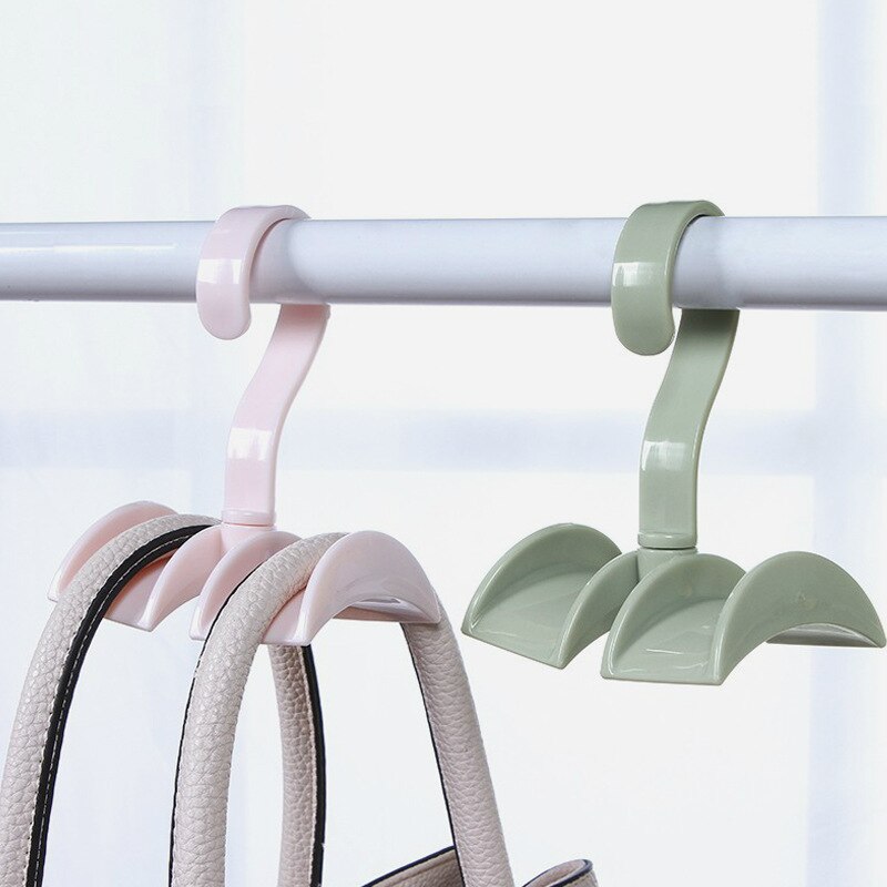 360-degree Rotation Bag Rack Closet Organizer Hanger Handbag Storage Purse Belts Scarves Hanging Rack Hook Home Bag Rack