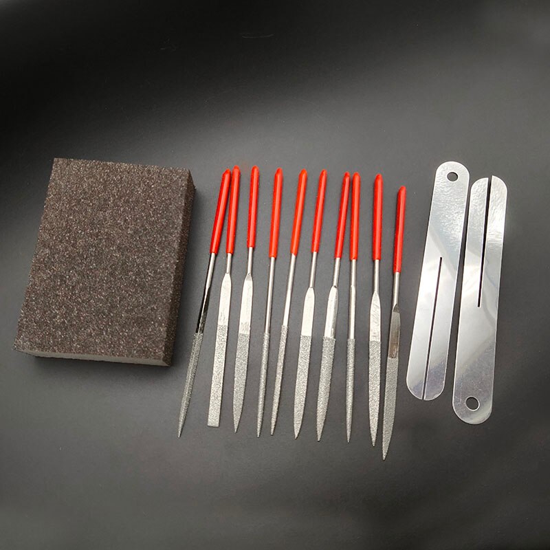 Acoustic Electric Guitar Ukulele Fret Repair Tool Kit Fret Crowning File Polish Took Winder Fret Ruler String Cutter Guitar Part: Kit C