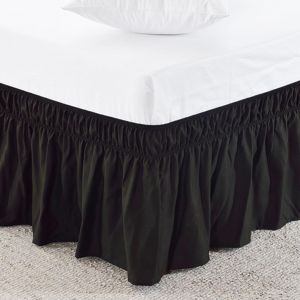 Vikle rundt i sengen nederdel elastisk seng flæser let pasform let af fade resistent ensfarvet seng nederdele hotel stof spredt