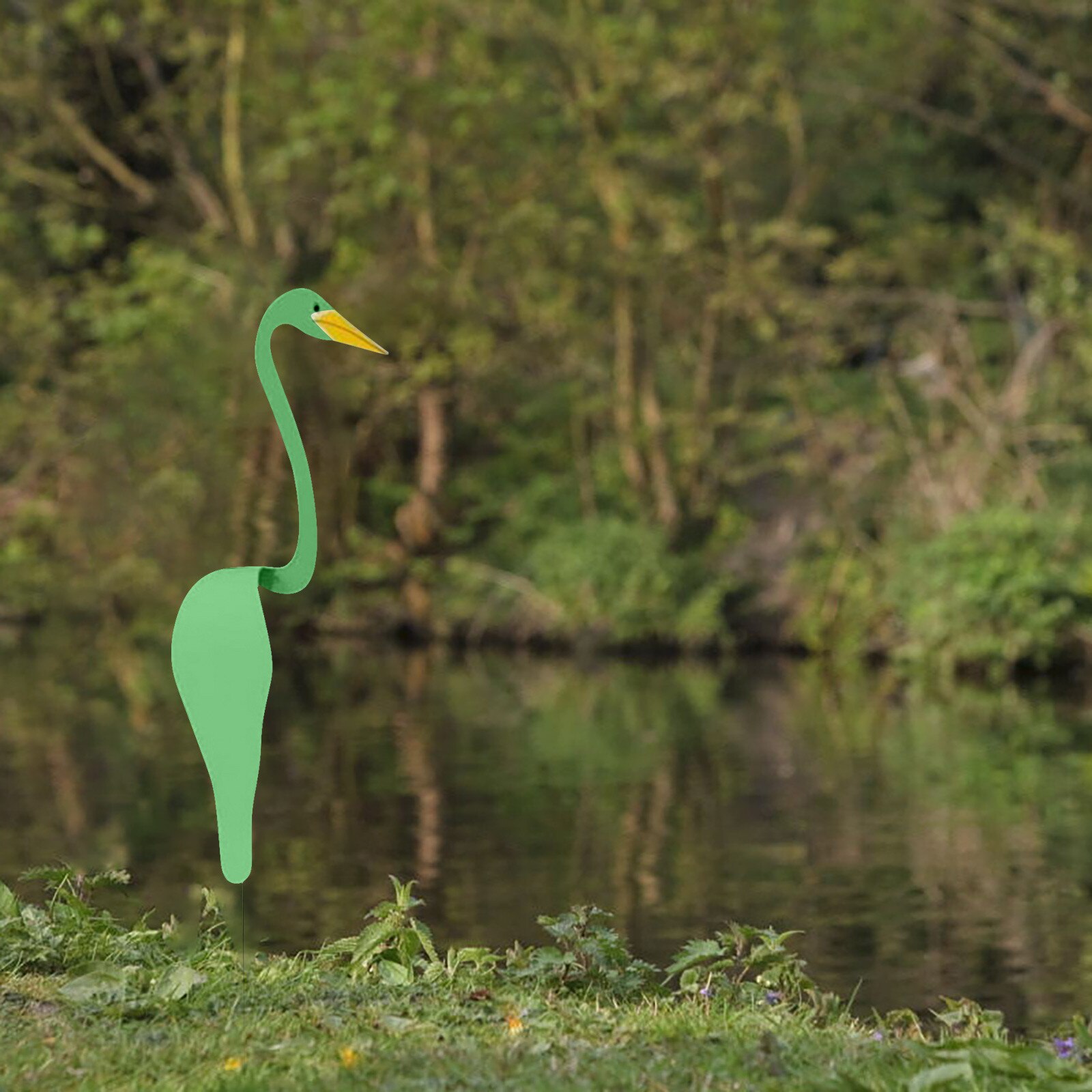 20CM 40CM Artificial Flamingo Swirl Bird Garden Decoration Decorative White Duck Spin with The Breeze Home Garden Decor