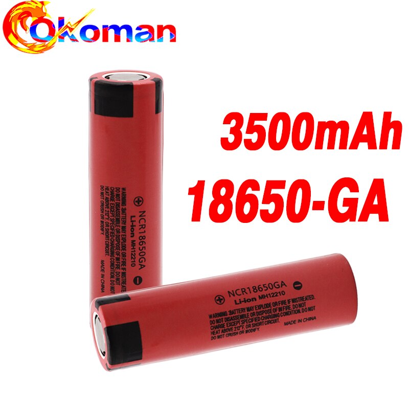 100% NCR 18650GA 30A of 3.7 V 3500mAh 18650 rechargeable flat-top lithium battery suitable for power tool batteries