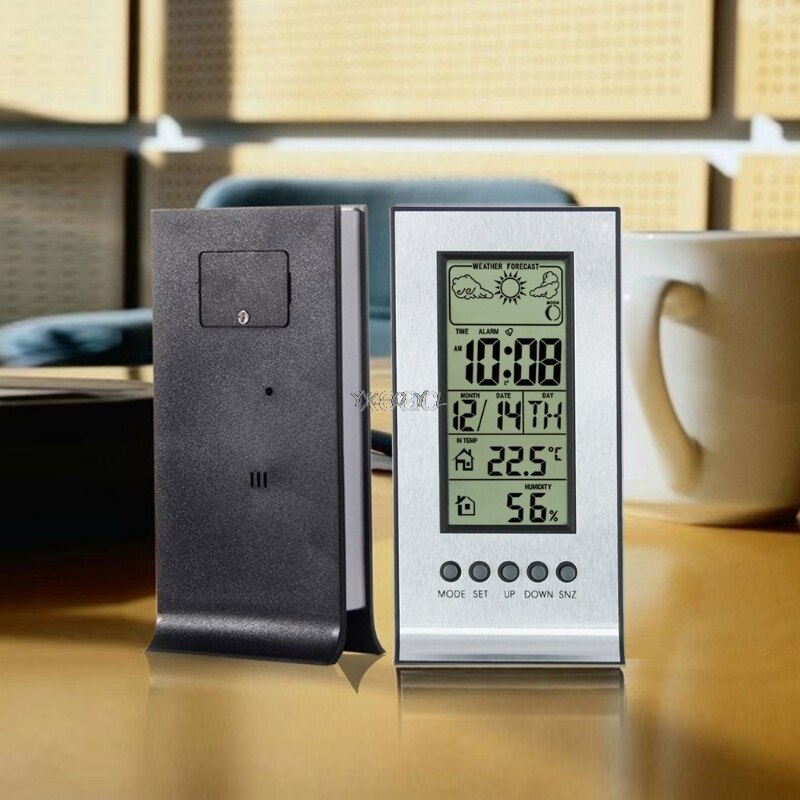 Digital Weather Station Wireless Indoor Outdoor Daily Clock Snooze Forecast Calendar Clock Hygrometer M13