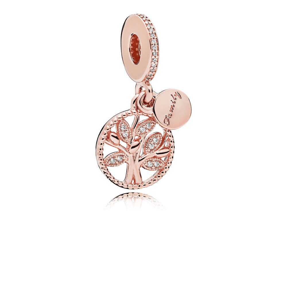 100% S925 Sterling Silver Crown Heart Shape Bow Rose Gold Pendant Series Original Jewelry: 781728CZ