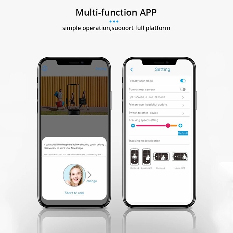 Rundum-automatik-tracking-smart-gimbal-selfie-stick-stabilisator mit gesichtserkennung für iphone 13/12/12 pro max