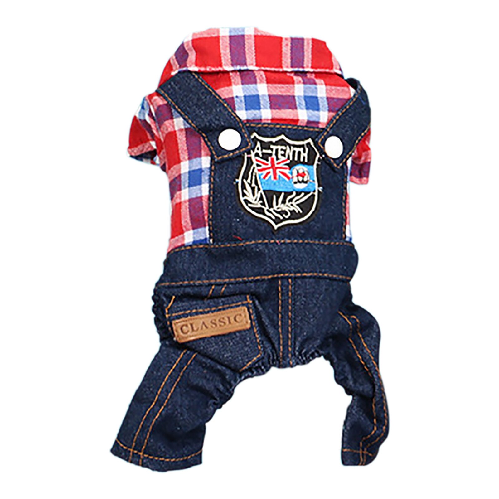 Denim Plaid Vier Benen Pet Kleding Voor Kleine Honden Chihuahua Lente Jumpsuits Hondenkleding Jas Hoodie Benodigdheden Voor Huisdieren Honden: M