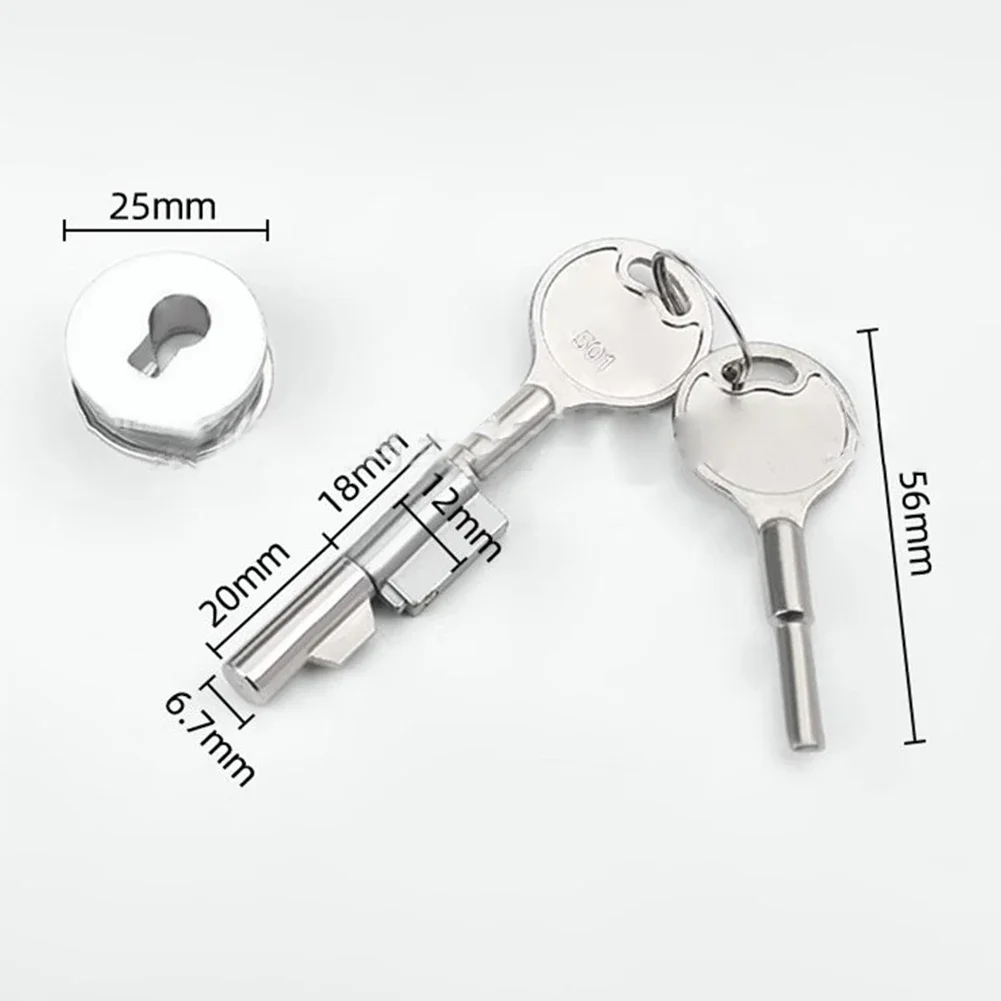 Display Cabinet Sliding Glass Door Lock With Keys Counter Jewelry Cabinet Security Hardware Double Door Showcase Drawer Lock