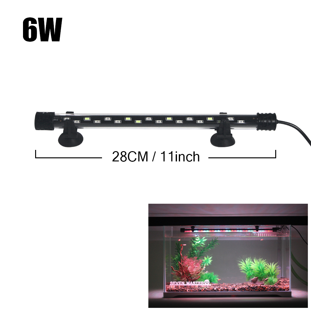 Luz LED para acuario, lámpara de cultivo de plantas, luz impermeable para pecera, 18-58CM, iluminación decorativa para acuarios subacuáticos, 90-260V, 5730chip: Gris claro