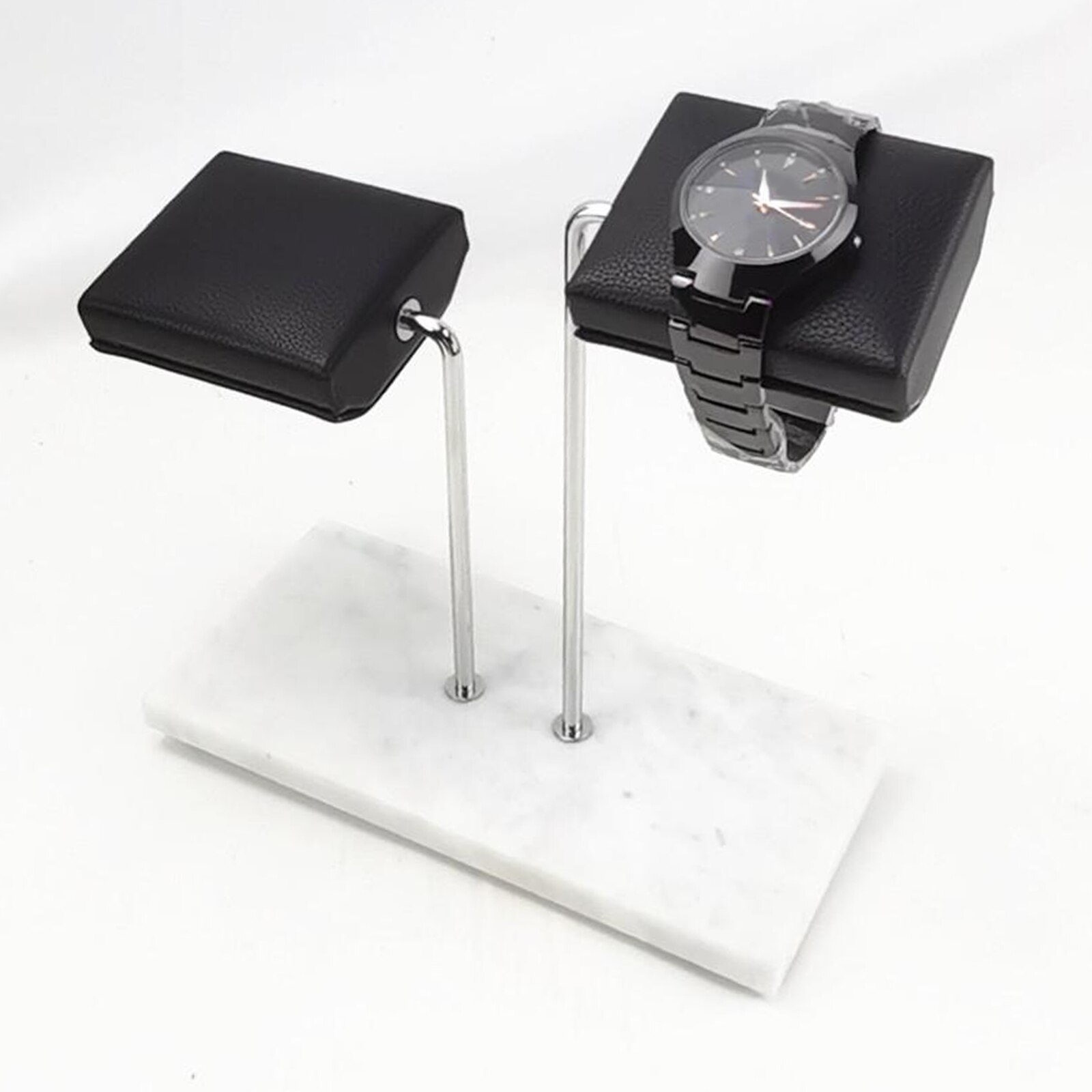 Handcrafted Watch Display Stand Fit all Brands Watches, PU Leather Rest Cushion &amp; Metal Base, Metal Support Rod