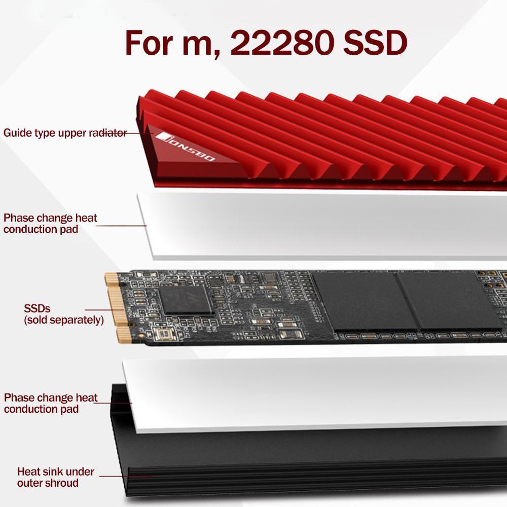 M.2 2280 SSD Hard Disk Aluminum Alloy Heat Dissipation Heat Thermal Fin with Sink Pad For Desktop PC C5X1