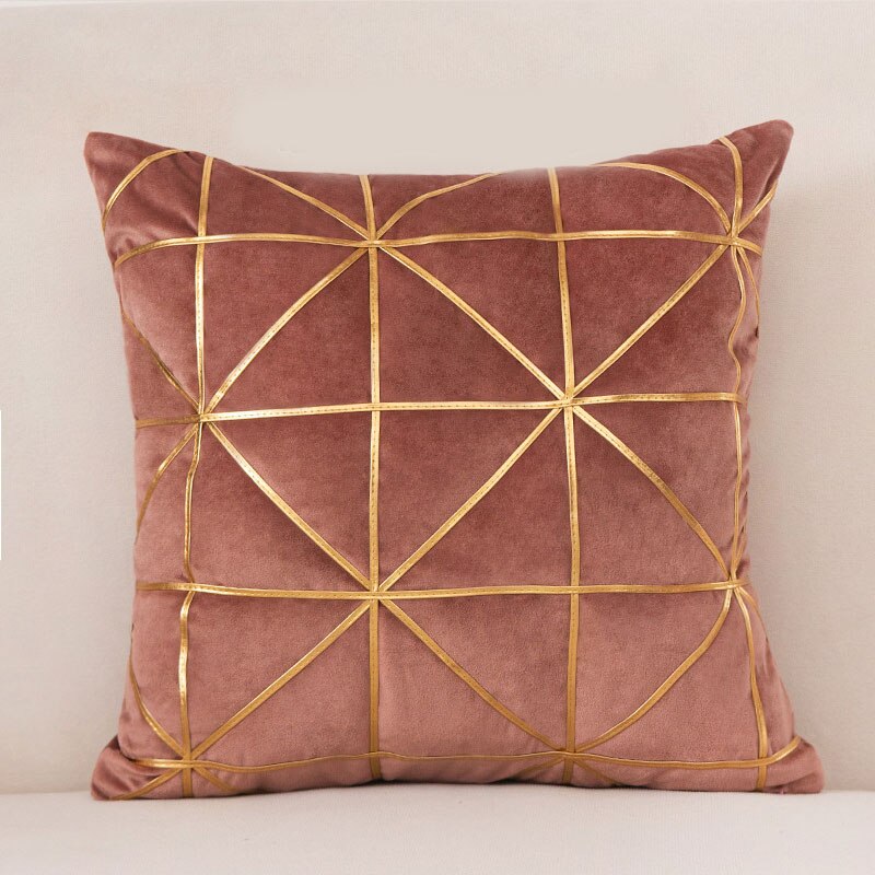 Housse de Coussin en velours 45x45cm Taie D'oreiller Classique Coussins Couvre Fournitures de Maison Taille Housse de Coussin Décontracté Taie D'oreiller: Rose