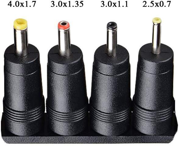 Dc-kontakter för små elektronik och enheter universal 5.5 x 2.1mm jack  to 4 pluggar 4.0 x 1.7mm, 3.5 x 1.35mm, 3.0 x 1.1mm, 2.5 x 0.7mm med 1x kablar 5.5 x 2.1mm till usb  (4 tips  +1 kabel ),3ft