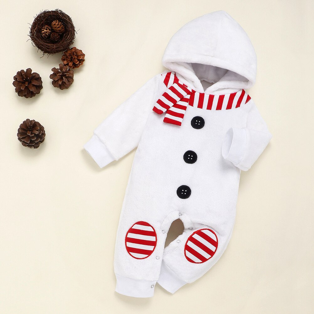 Citgeett Autunno Autunno Del bambino di Natale Della Ragazza del Ragazzo Vestiti di Inverno con Cappuccio in mucchio Pupazzo Di Neve Di Natale Vestito di Natale Abbigliamento