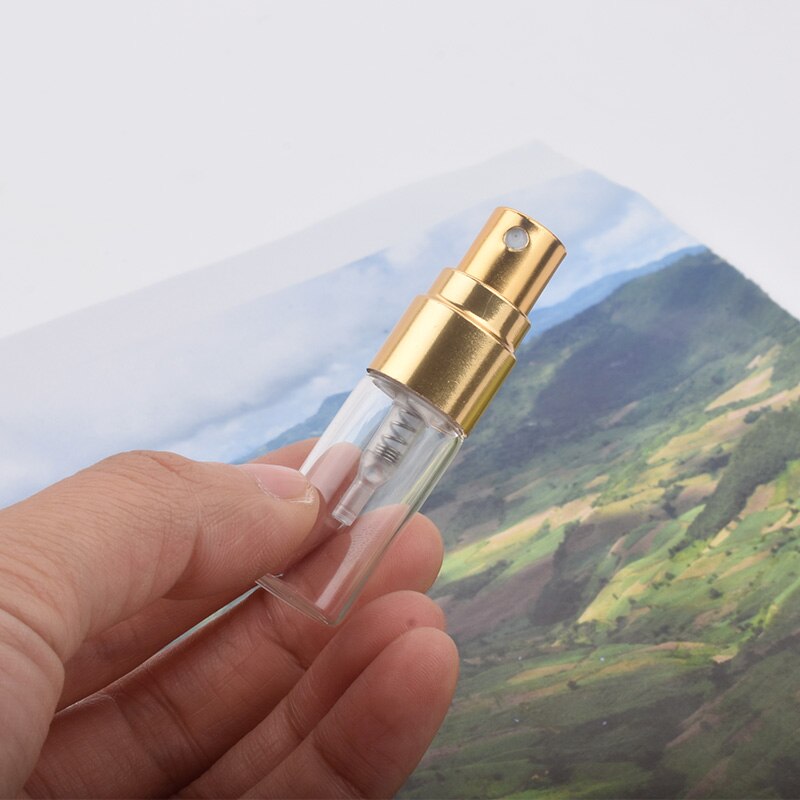 100pcs 2ml 3ml 5ml 10ml Glass Atomizer Bottle Refillable Colorfull Aluminum cap Spray Perfume Bottle Travel Bottles Container