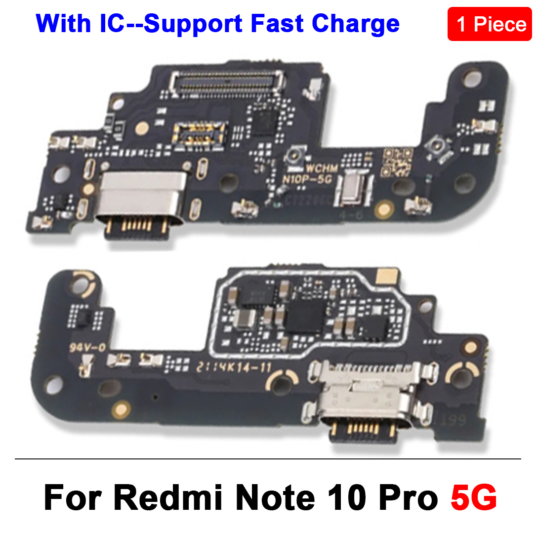 Usb Opladen Dock Poort Connector Flex Kabel Voor Xiaomi Redmi Note 10 Pro 10S 11 11S 12 7 8 8T 9 9S Pro 4G 5G Microfoon: Blauw