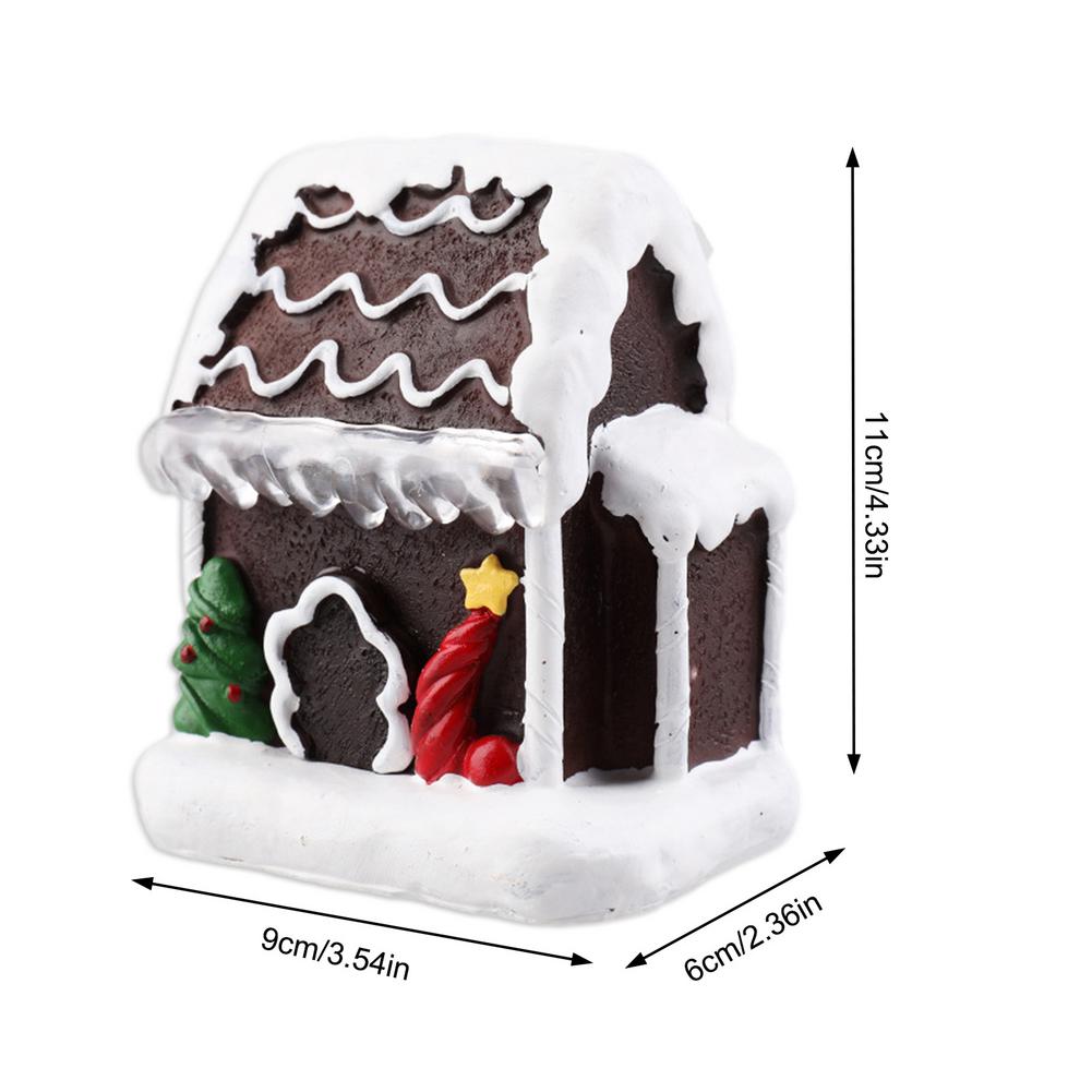 Christmas Snow House Led Light Christmas Decoration for Home Year Kids Resin Christmas Scene Village: 5