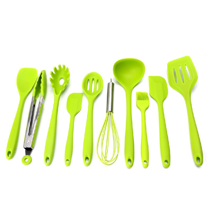 10 Stks/set Heat Resitant non-stick Siliconen Keukengerei Set Koken Bak Tool: green