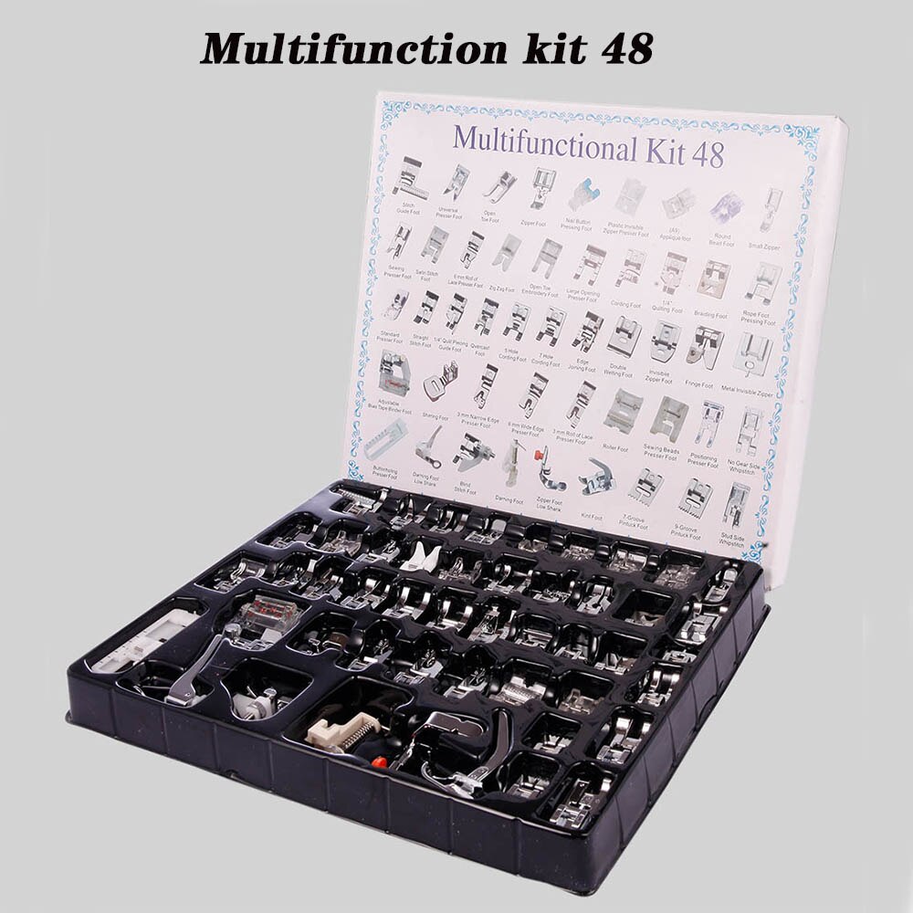 Sewing Machine Presser Foot Press Feet For Brother Singer Janome Sew Machines Kit Braiding Blind Stitch Over 32/52/62 Piece: Press foot 48pcs